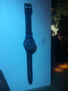 A life-size Swatch watch