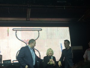 Swatch executives and June at the event