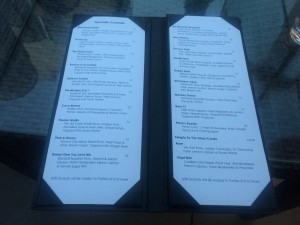 The Specialty Cocktails Menu