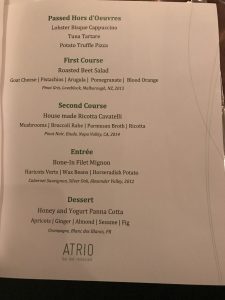 The press dinner menu